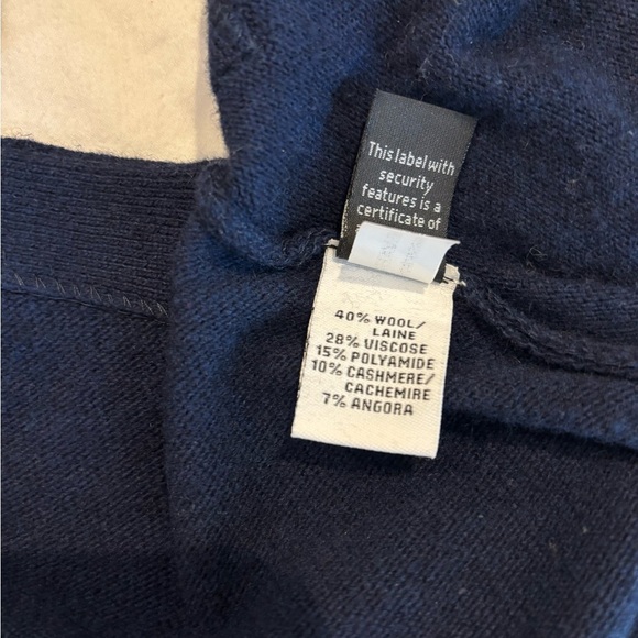 DVF Diane von Furstenberg Nevaeh Sleeveless Boxy Wool-Cashmere Sweater Navy M/L - Picture 7 of 9